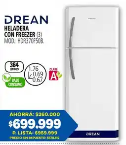 Casa del Audio Drean heladera con freezer oferta