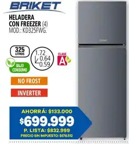 Casa del Audio Briket heladera con freezer oferta