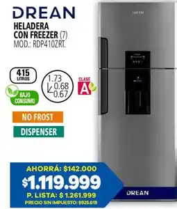 Casa del Audio Drean heladera con freezer oferta