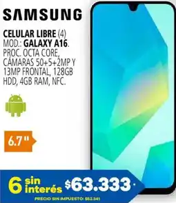 Casa del Audio Samsung celular libre oferta