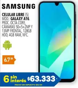 Casa del Audio Samsung celular libre oferta