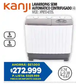 Casa del Audio Kanji lavarropas semi automático centrifugado oferta