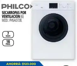 Casa del Audio Philco secarropas por ventilación oferta
