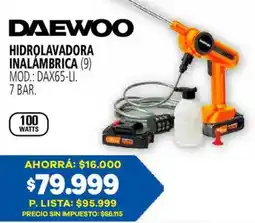 Casa del Audio Daewoo hidrolavadora inalámbrica oferta