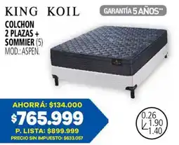 Casa del Audio King koil colchon 2 plazas + sommier 5 oferta