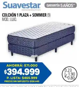 Casa del Audio Suavestar colchon 1 plaza + sommier oferta