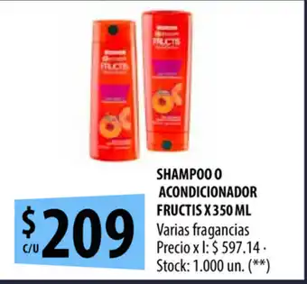 Punto Mayorista Fructis Shampoo o Acondicionador x 350ml oferta
