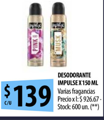 Punto Mayorista Impulse Desodorante x 150ml oferta