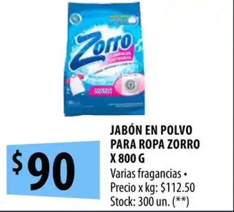 Punto Mayorista Zorro Jabón en Polvo para Ropa x 800g oferta