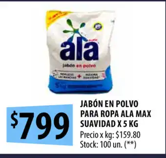 Punto Mayorista Ala Max Suavidad Jabón en Polvo para Ropa x 5kg oferta