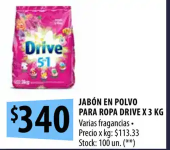 Punto Mayorista Drive Jabón en Polvo para Ropa x 3kg oferta