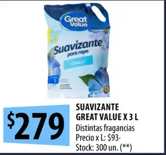 Punto Mayorista Great Value Suavizante x 3L oferta