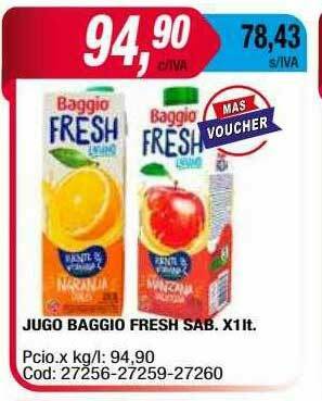 Maxiconsumo Jugo Baggio Fresh Sab oferta
