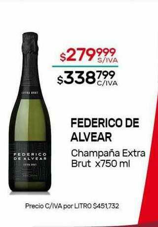 Nini Mayorista Federico De Alvear Champaña Extra Brut oferta