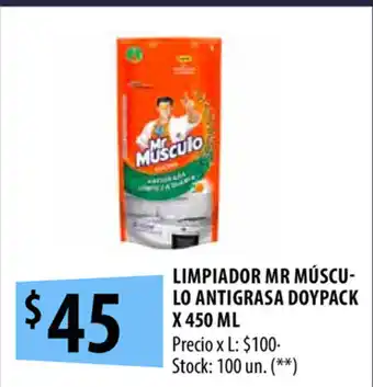 Punto Mayorista Mr Musculo Antigrasa Limpiador Doypack x 450ml oferta