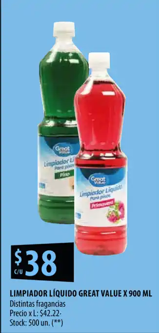Punto Mayorista Great Value Limpiador Líquido x 900ml oferta