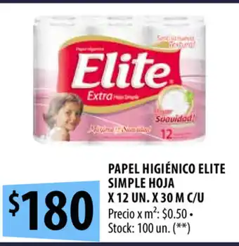Punto Mayorista Elite Simple Hoja Papel Higiénico x 12un. x 30m c/u oferta