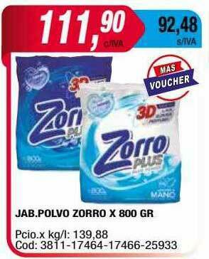 Maxiconsumo Jab Polvo Zorro oferta