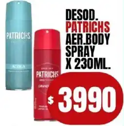 Supermercados Mariano Max Patrichs desodorante aer. body spray oferta