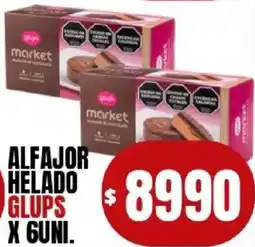 Supermercados Mariano Max Glups alfajor helado oferta