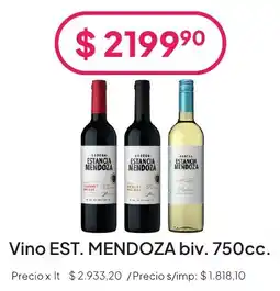 Hergo Estancia mendoza vino biv oferta