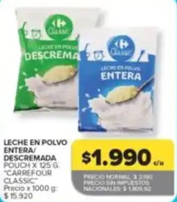 Carrefour Express Carrefour classic leche en polvo entera/ descremada oferta