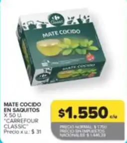 Carrefour Express Carrefour classic mate cocido en saquitos oferta
