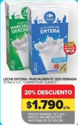 Carrefour Express Carrefour classic leche entera/ parcialmente descremada oferta