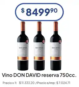 Hergo Don david vino reserva oferta