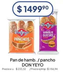Hergo Don yeyo pan de hamb. / pancho oferta