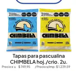 Hergo ChimbeLa tapas para pascualina oferta