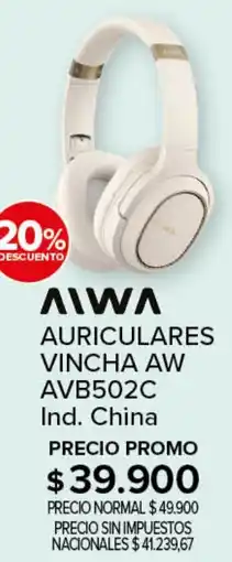 Carrefour Aiwa auriculares vincha aw avb502c oferta