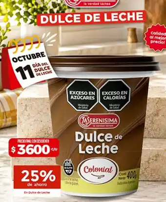La serenisima dulce de leche colonial