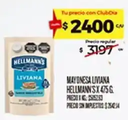 Supermercados DIA Hellmann's mayonesa liviana oferta