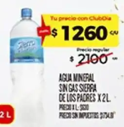 Supermercados DIA Sierra agua mineral sin gas oferta