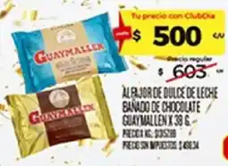 Supermercados DIA Guaymallen alfajor de dulce de leche bañado de chocolate oferta