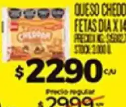Supermercados DIA Queso cheddar fetas oferta
