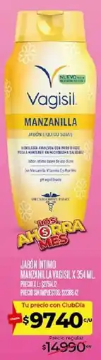 Supermercados DIA Vagisil jabón líquido suave manzanilla oferta