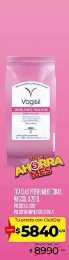 Supermercados DIA Vagisil toallas prehumedecidas oferta