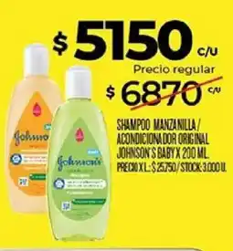 Supermercados DIA Johnson's shampoo manzanilla acondicionador original oferta