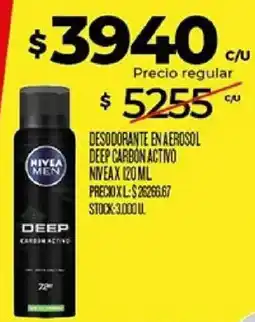 Supermercados DIA Nivea men desodorante en aerosol deep carbon activo oferta