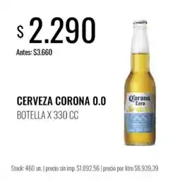 Supermercados Tadicor Corona cero cerveza 0.0 oferta