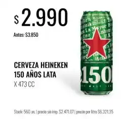 Supermercados Tadicor Heineken cerveza 150 años lata oferta