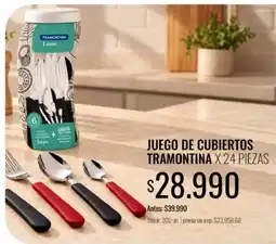 Supermercados Tadicor Tramontina juego de cubiertos oferta