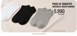 Supermercados Tadicor Pack x3 soquetes invisibles mujer/hombre oferta