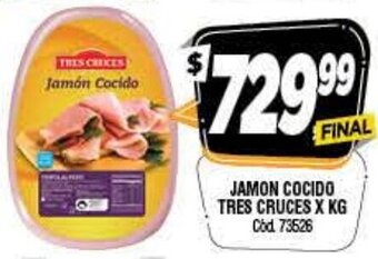 Supermercados Yaguar Jamon Cocido Tres Cruces x kg oferta