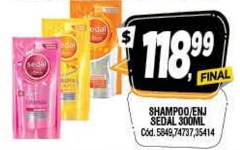 Supermercados Yaguar Shampoo/Enj Sedal 300ml oferta