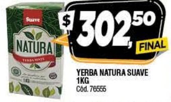 Supermercados Yaguar Yerba Natura Suave 1kg oferta