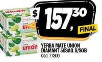 Supermercados Yaguar Yerba Mate Union Diamant 50Saq.S/Sob oferta