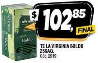 Supermercados Yaguar Te La Virginia Boldo 25Saq. oferta
